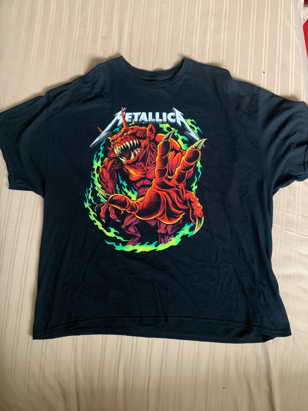 Metallica 2024 Black Short Sleeve Graphic Tee Neon Monster Print (basically new)